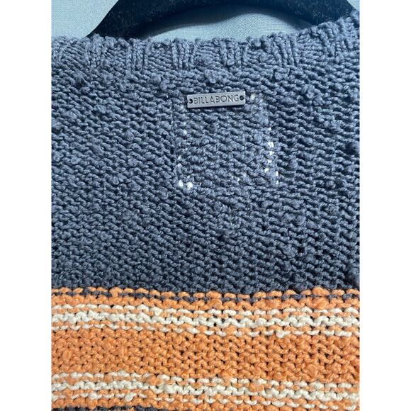 Billabong Sweater Women's Large Knit Multicolor Striped Long Sleeve Pullover B48 - Picture 4 of 4
